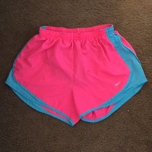 Nike shorts pink with blue ribbing edge MEDIUM